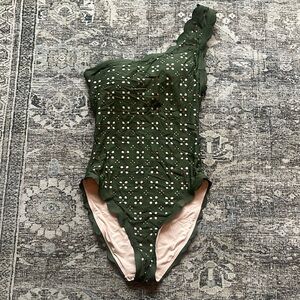 J Crew Scalloped one shoulder one piece